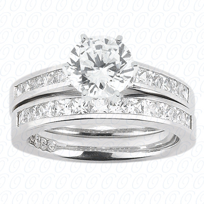 14 Karat White Gold  Cut Diamond Unique Engagement Ring 