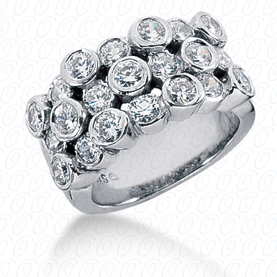14 Karat White Gold  Cut Diamond Unique Engagement Ring 