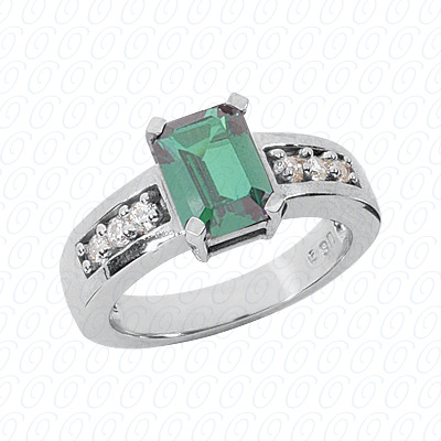 14 Karat White Gold  Cut Diamond Unique Engagement Ring 