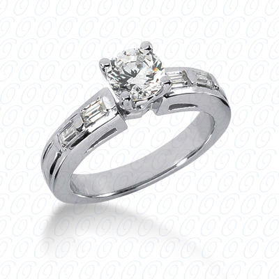 14 Karat White Gold  Cut Diamond Unique Engagement Ring 