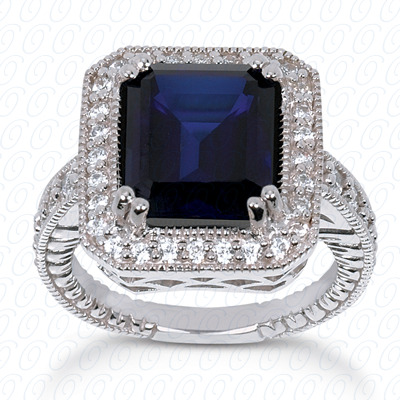 14 Karat White Gold  Cut Diamond Unique Engagement Ring 