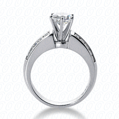 14 Karat White Gold  Cut Diamond Unique Engagement Ring 