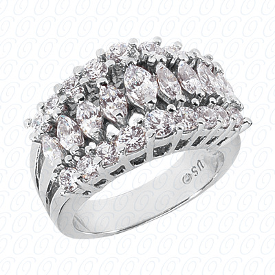 14 Karat White Gold  Cut Diamond Unique Engagement Ring 
