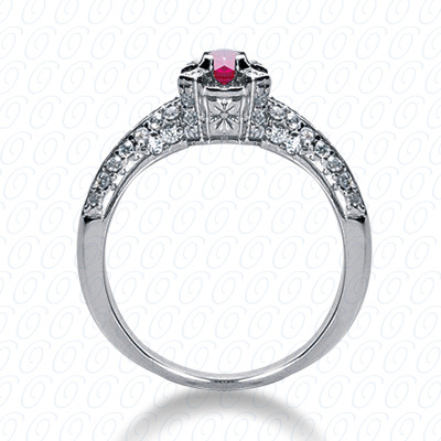 14 Karat White Gold  Cut Diamond Unique Engagement Ring 