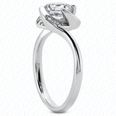 14 Karat White Gold  Cut Diamond Unique Engagement Ring 