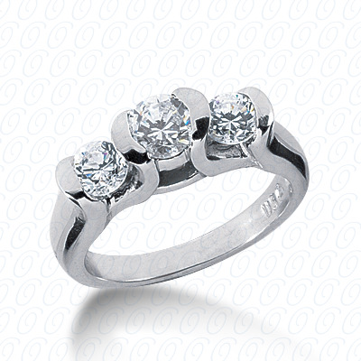 14KP Round  Cut Diamond Unique Engagement Ring 0.60 CT.