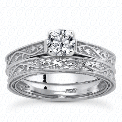 14 Karat White Gold  Cut Diamond Unique Engagement Ring 