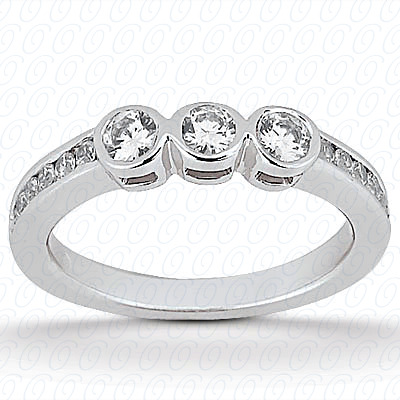 14 Karat White Gold  Cut Diamond Unique Engagement Ring 