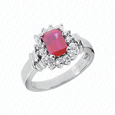 14 Karat White Gold  Cut Diamond Unique Engagement Ring 