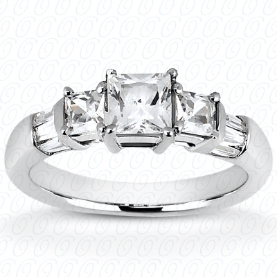 14 Karat White Gold  Cut Diamond Unique Engagement Ring 