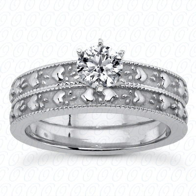 14 Karat White Gold  Cut Diamond Unique Engagement Ring 