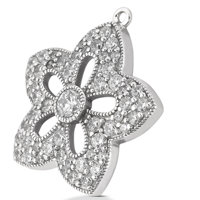 14 Karat White Gold  Cut Diamond Unique Engagement Ring 