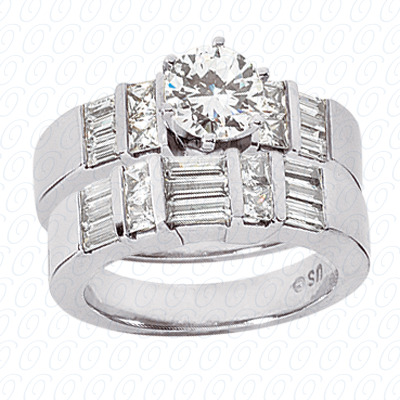 14 Karat White Gold  Cut Diamond Unique Engagement Ring 