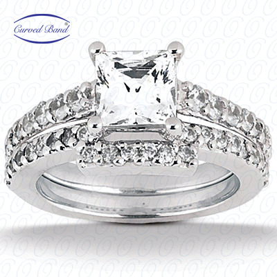 14 Karat White Gold  Cut Diamond Unique Engagement Ring 