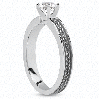 14 Karat White Gold  Cut Diamond Unique Engagement Ring 