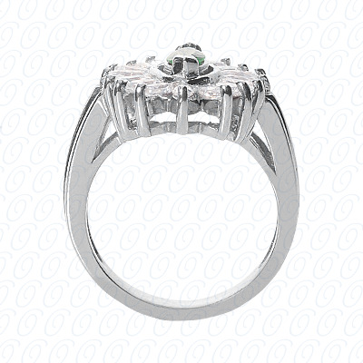 14 Karat White Gold  Cut Diamond Unique Engagement Ring 