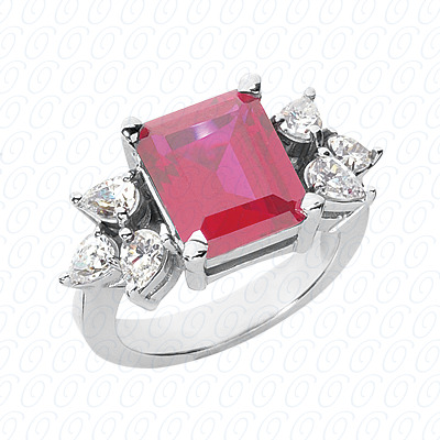 14 Karat White Gold  Cut Diamond Unique Engagement Ring 