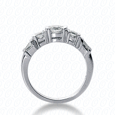 14 Karat White Gold  Cut Diamond Unique Engagement Ring 