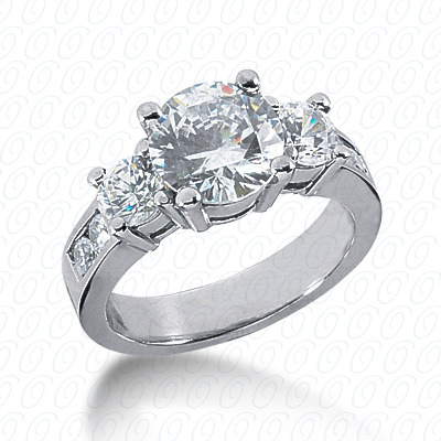 14KP Round  Cut Diamond Unique Engagement Ring 0.94 CT.