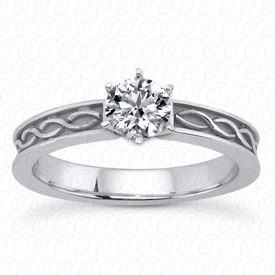 14 Karat White Gold  Cut Diamond Unique Engagement Ring 