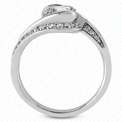 14 Karat White Gold  Cut Diamond Unique Engagement Ring 