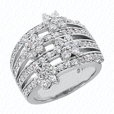 14 Karat White Gold  Cut Diamond Unique Engagement Ring 