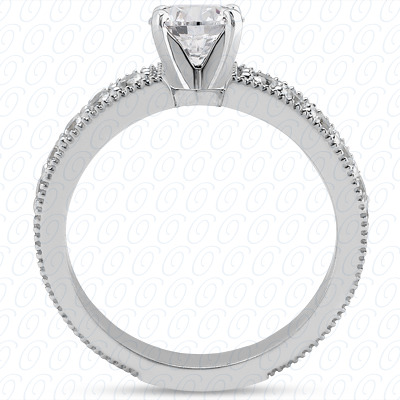 14 Karat White Gold  Cut Diamond Unique Engagement Ring 