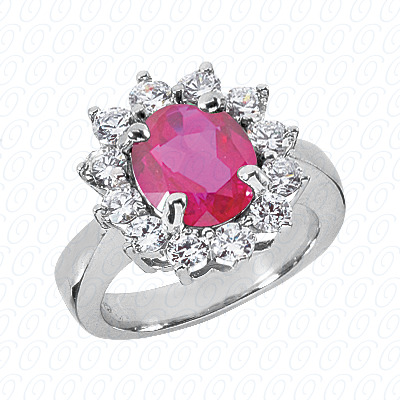 14 Karat White Gold  Cut Diamond Unique Engagement Ring 