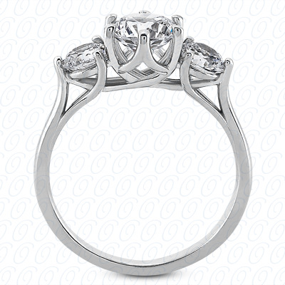 14 Karat White Gold  Cut Diamond Unique Engagement Ring 