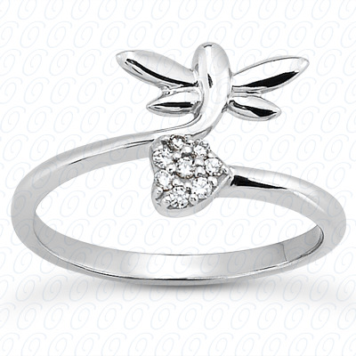 14 Karat White Gold  Cut Diamond Unique Engagement Ring 