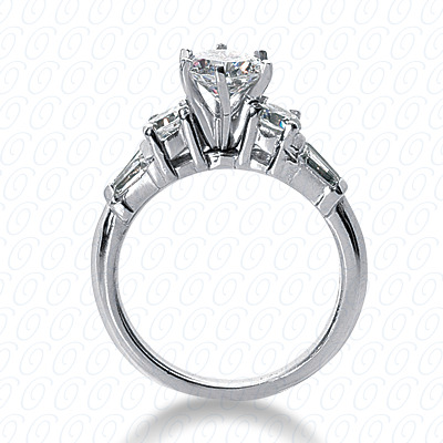 14 Karat White Gold  Cut Diamond Unique Engagement Ring 