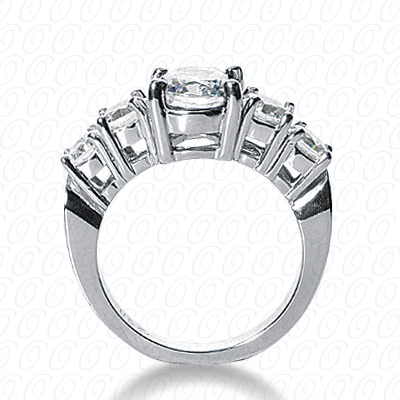 14 Karat White Gold  Cut Diamond Unique Engagement Ring 