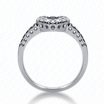14 Karat White Gold  Cut Diamond Unique Engagement Ring 