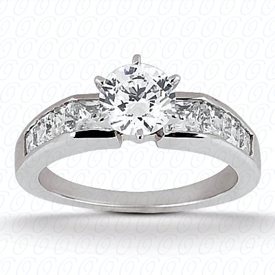 14 Karat White Gold  Cut Diamond Unique Engagement Ring 