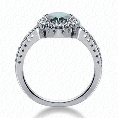 14 Karat White Gold  Cut Diamond Unique Engagement Ring 