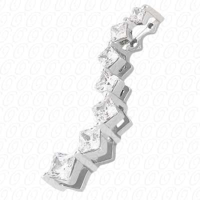 14 Karat White Gold  Cut Diamond Unique Engagement Ring 