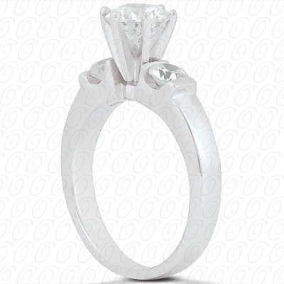 14 Karat White Gold  Cut Diamond Unique Engagement Ring 