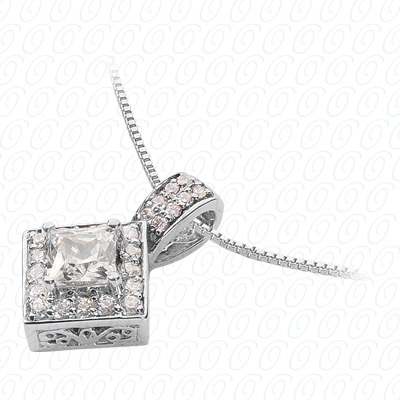 14 Karat White Gold  Cut Diamond Unique Engagement Ring 