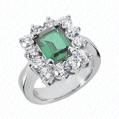 14 Karat White Gold  Cut Diamond Unique Engagement Ring 