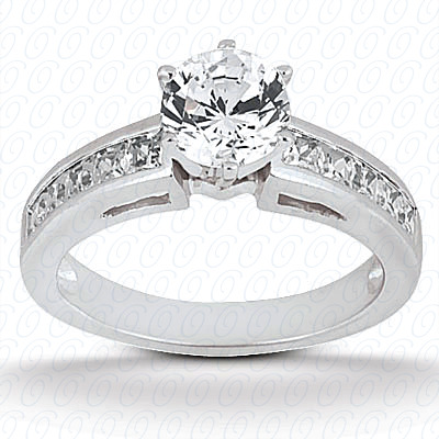 14 Karat White Gold  Cut Diamond Unique Engagement Ring 