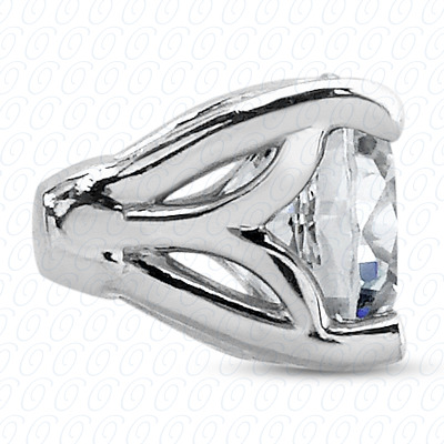 14 Karat White Gold  Cut Diamond Unique Engagement Ring 