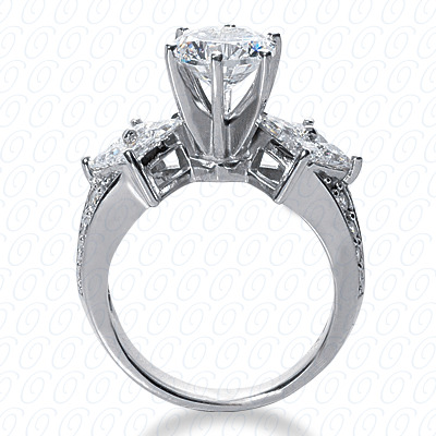 14 Karat White Gold  Cut Diamond Unique Engagement Ring 