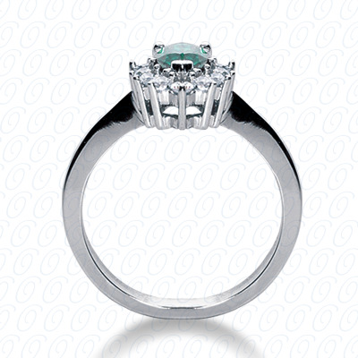 14 Karat White Gold  Cut Diamond Unique Engagement Ring 