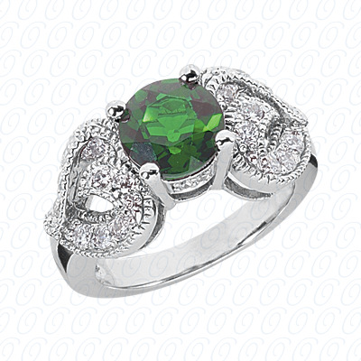 14 Karat White Gold  Cut Diamond Unique Engagement Ring 