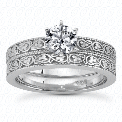 14 Karat White Gold  Cut Diamond Unique Engagement Ring 