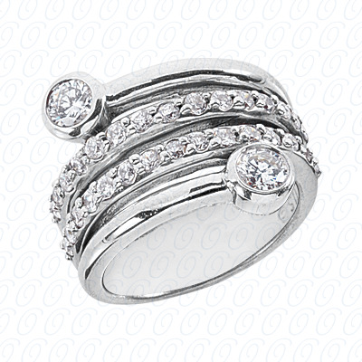 14 Karat White Gold  Cut Diamond Unique Engagement Ring 