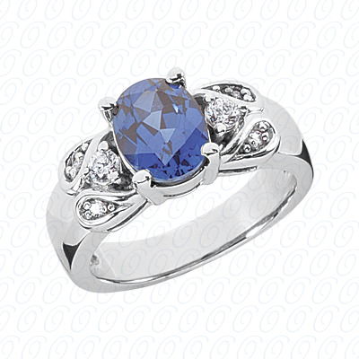 14 Karat White Gold  Cut Diamond Unique Engagement Ring 