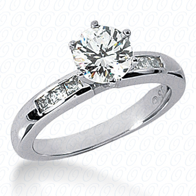 14 Karat White Gold  Cut Diamond Unique Engagement Ring 