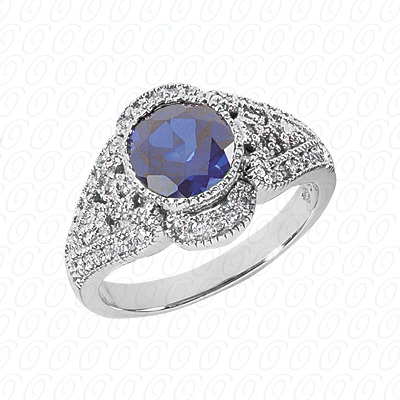 14 Karat White Gold  Cut Diamond Unique Engagement Ring 