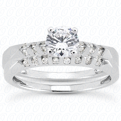 14 Karat White Gold  Cut Diamond Unique Engagement Ring 